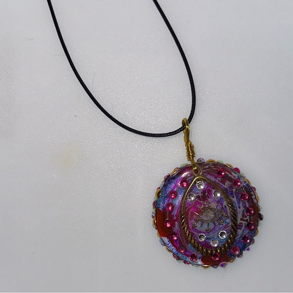 Multi Colored Eye of Horus Charm Pendant Necklace - Picture 5 of 10